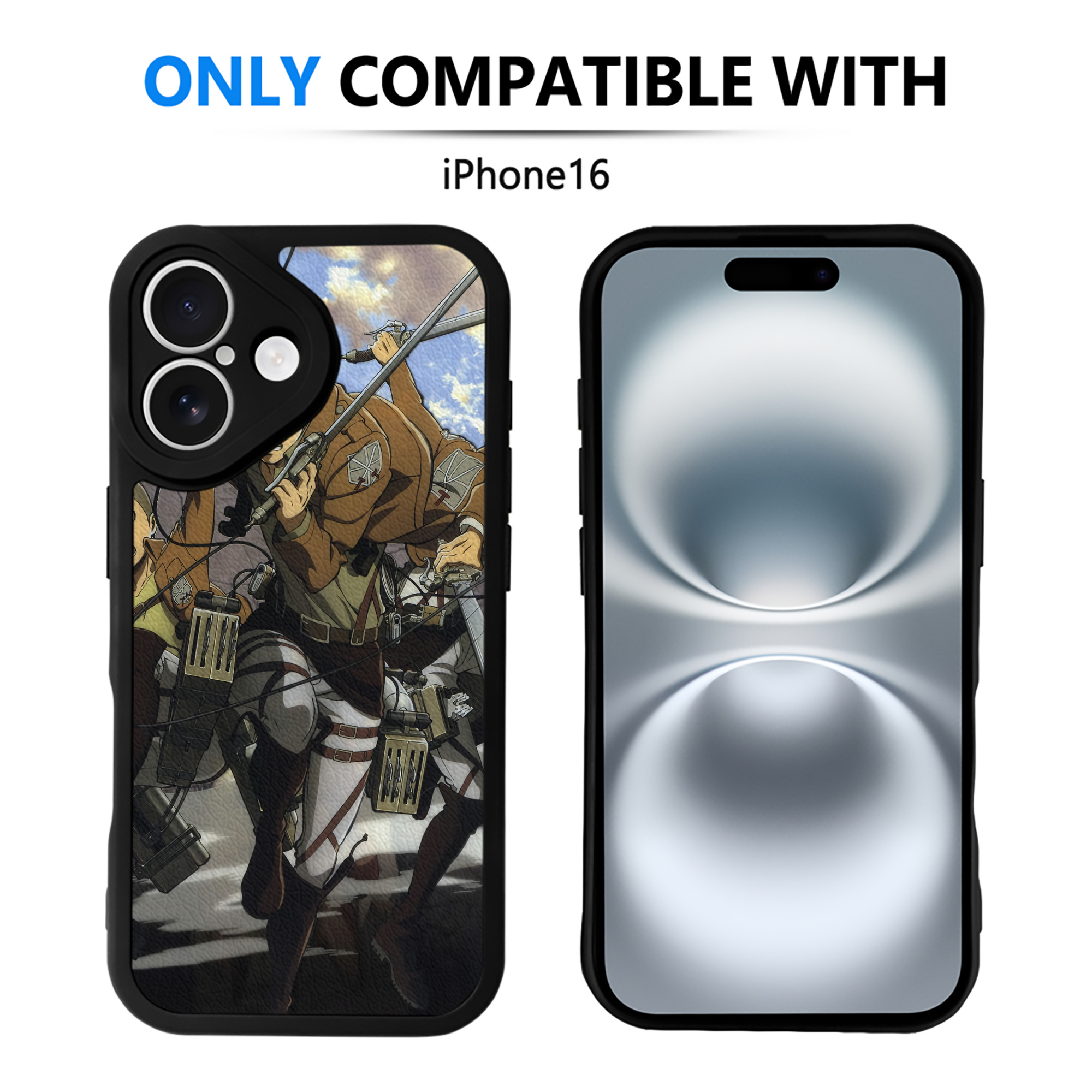 （画像用） 進撃の巨人 Attack on Titan 【iPhone 16シリーズ対応】シリコンスマホケース（レザー調） 材質：シリコン